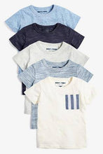 Load image into Gallery viewer, 5PK TEXTURED BLUE T-SHIRT (3MTHS-3YRS) - Allsport
