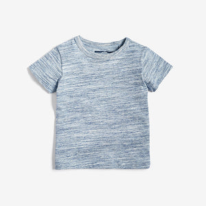 5 Pack Blue Textured T-Shirts (3mths-5yrs) - Allsport