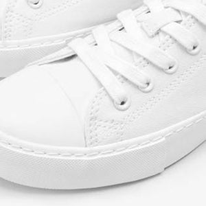 White Baseball Canvas Lace-Up Trainers - Allsport