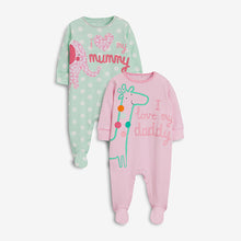 Load image into Gallery viewer, 2PK BRIGHT MUM DAD SLEEPSUITS (0MTH-18MTHS) - Allsport
