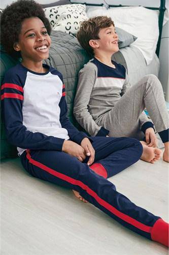 RED NAVY CBLOCK BOYS PYJAMAS (3YRS-12YRS) - Allsport