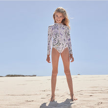 Load image into Gallery viewer, Pink Floral Long Sleeve Swimsuit (3mths-10yrs) - Allsport
