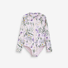 Load image into Gallery viewer, Pink Floral Long Sleeve Swimsuit (3mths-10yrs) - Allsport
