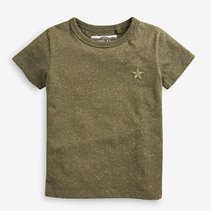 Khaki Green 5 Pack Textured T-Shirts (3mths-6yrs)