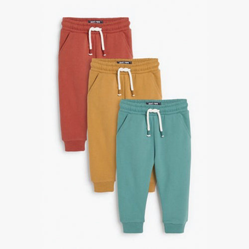 Ochre/ Rush/ Mineral 3 Pack Soft Touch Joggers (3mths-5yrs) - Allsport