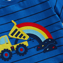 Load image into Gallery viewer, Blue Rainbow Digger Appliqué T-Shirt (3mths-5yrs) - Allsport
