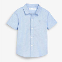 Load image into Gallery viewer, Blue Short Sleeve Oxford Shirt (3mths-5yrs) - Allsport
