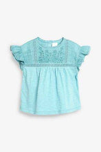 Load image into Gallery viewer, EMB YOKE TEAL JERSEY BLOUSE (3MTHS-5YRS) - Allsport
