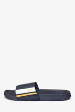 Load image into Gallery viewer, Navy Stripe Stag Sliders - Allsport
