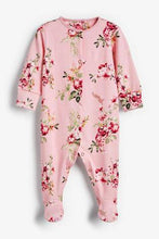 Load image into Gallery viewer, Pink/Purple 3 Pack Floral Sleepsuits  (up to 18 months) - Allsport
