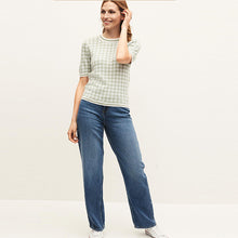 Load image into Gallery viewer, Sage Green Gingham T-Shirt - Allsport
