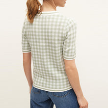 Load image into Gallery viewer, Sage Green Gingham T-Shirt - Allsport
