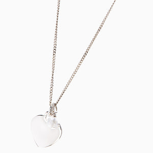 Sterling Silver Heart Charm Necklace - Allsport