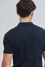 Load image into Gallery viewer, Navy Vertical Stripe Knitted Polo - Allsport
