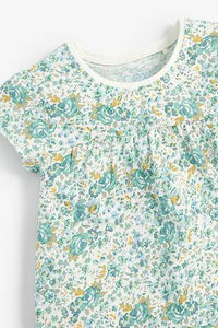 Organic Teal Floral T-Shirt - Allsport