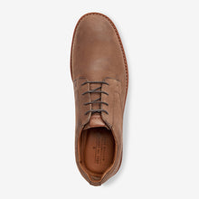 Load image into Gallery viewer, Brown Leather Motion Flex Derby Shoes

