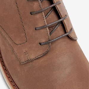 Brown Leather Motion Flex Derby Shoes