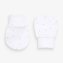 Load image into Gallery viewer, Blue 3 Pack Organic Cotton Elephant Scratch Mitts - Allsport
