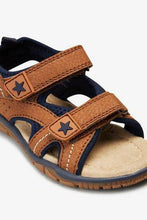 Load image into Gallery viewer, Two Strap Chunky Trekker Tan Sandals - Allsport
