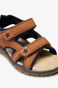 Two Strap Chunky Trekker Tan Sandals - Allsport