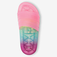Load image into Gallery viewer, Rainbow Sliders With Light Up Soles  (older Girls) - Allsport
