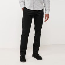 Load image into Gallery viewer, Black Straight Fit Stretch Chinos - Allsport
