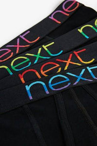 Black Rainbow Text Pure Cotton A-Fronts Four Pack - Allsport