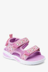 Lilac Light Up  Unicorn Trekker Sandals - Allsport