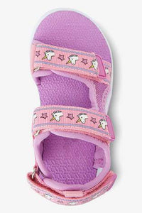 Lilac Light Up  Unicorn Trekker Sandals - Allsport