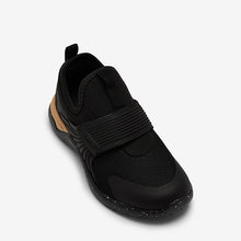 Load image into Gallery viewer, Black Touch Fastening Trainers (Younger Boys) - Allsport
