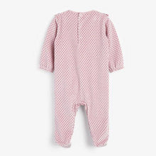 Load image into Gallery viewer, Pink Spot Velour Sleepsuit (0mths-18mths) - Allsport
