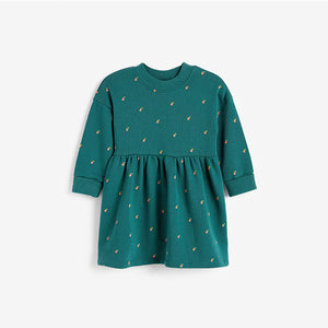 Teal Blue Appel Cosy Sweat Dress (3mths-6yrs) - Allsport