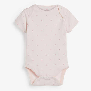 Pink 4 Pack Delicate Bunny Short Sleeved Bodysuits (0mths-18mths) - Allsport
