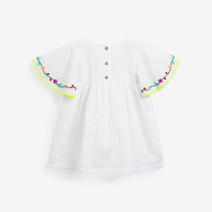 Organic Cotton Embroidered Kaftan Dress (3mths-6yrs) - Allsport