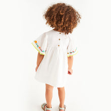 Load image into Gallery viewer, Organic Cotton Embroidered Kaftan Dress (3mths-6yrs) - Allsport
