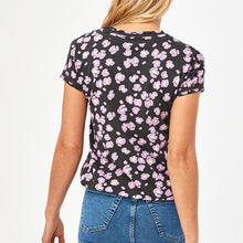 Load image into Gallery viewer, Purple Animal Print Bubble Hem T-Shirt - Allsport
