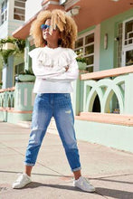 Load image into Gallery viewer, BRIGHT BLUE MOM JEANS (3YRS-12YRS) - Allsport
