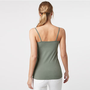Khaki Green Thin Strap Vest - Allsport