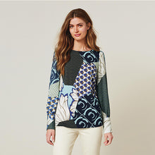 Load image into Gallery viewer, Multi Spliced Print Long Sleeve Cuff Top - Allsport
