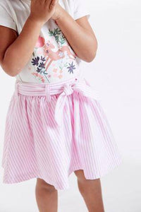 Pink Stripe Belted Skirt - Allsport