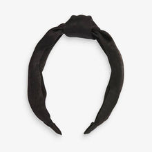 Load image into Gallery viewer, Black Satin Structured Headband - Allsport
