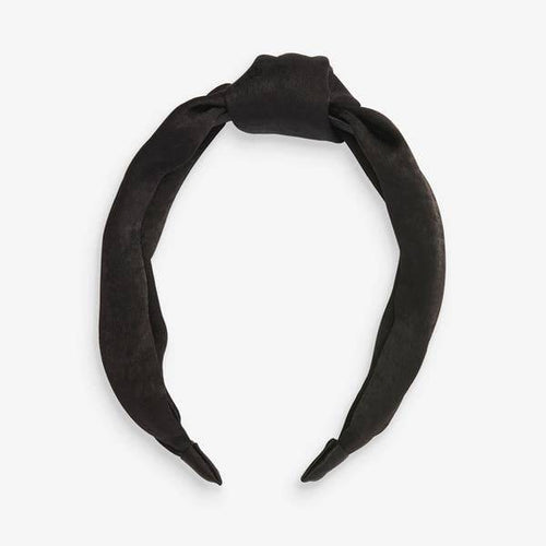 Black Satin Structured Headband - Allsport