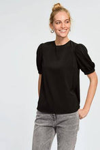 Load image into Gallery viewer, Black Gathered Short Sleeve Top - Allsport
