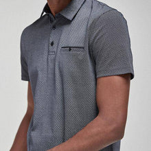 Load image into Gallery viewer, Navy Regular Fit Geometric Print Polo - Allsport
