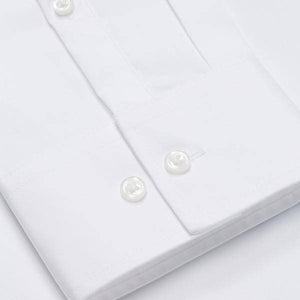 White Slim Fit Single Cuff Cotton Shirt - Allsport