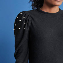 Load image into Gallery viewer, Black Cosy Embellished Top - Allsport
