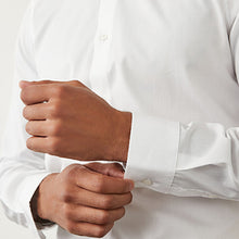 Load image into Gallery viewer, White Slim Fit Single Cuff Cotton Shirt
