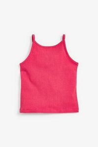 Strappy Rib Pink  Vest - Allsport