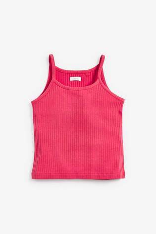 Strappy Rib Pink  Vest - Allsport