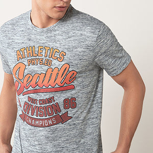 Grey Seattle Regular Fit Graphic T-Shirt - Allsport